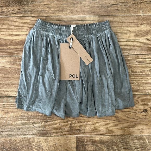 Dove Gray Pleated Mini Skirt Small Cottagecore Boho Coastal - Picture 2 of 10